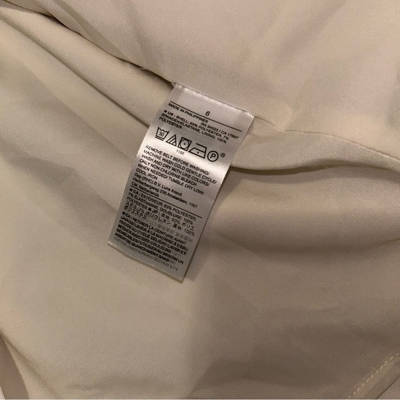 NWT Banana Republic Cream Belted Midi Sheath Dress - Picture 7 of 10